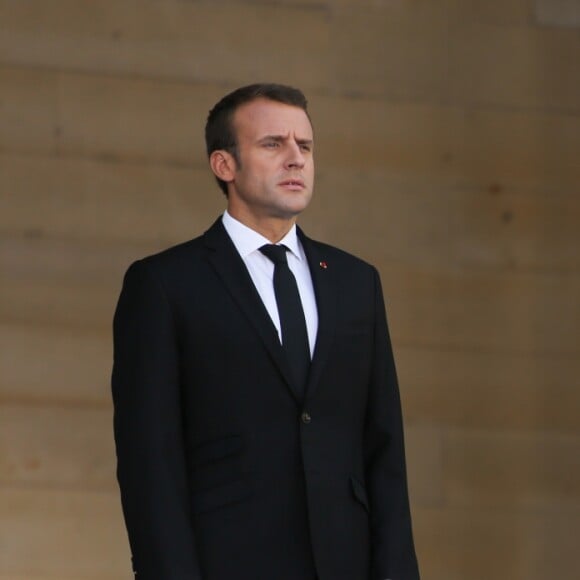 Emmanuel Macron, président de la République - Cérémonie d'entrée de Simone Veil et de son époux Antoine Veil au Panthéon à Paris le 1er juillet 2018 © Hamilton / Pool / Bestimage