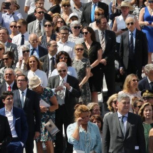 Emmanuel Macron, president de la Republique, et son épouse Brigitte - Cérémonie d'entrée de Simone Veil et de son époux Antoine Veil au Panthéon à Paris le 1er juillet 2018 © Hamilton / Pool / Bestimage