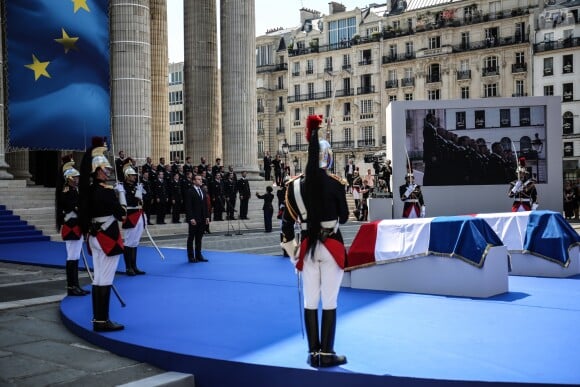 Emmanuel Macron, président de la République - Cérémonie d'entrée de Simone Veil et de son époux Antoine Veil au Panthéon à Paris le 1er juillet 2018 © Hamilton / Pool / Bestimage