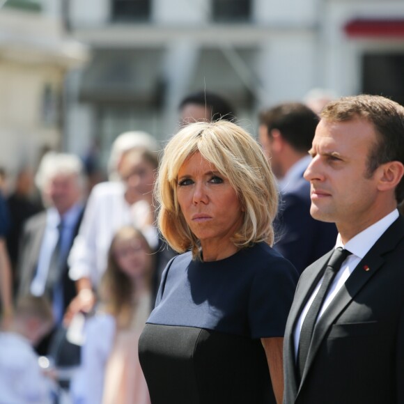 Le président de la République française Emmanuel Macron et sa femme la première dame Brigitte Macron - Cérémonie d'entrée de Simone Veil et de son époux Antoine Veil au Panthéon à Paris le 1er juillet 2018 © Hamilton / Pool / Bestimage