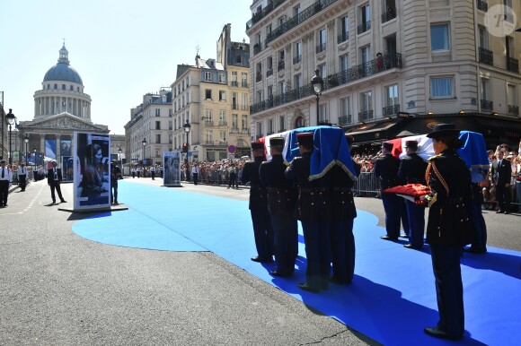 Simone Veil est inhumée aujourd'hui au Panthéon, en compagnie de son mari Antoine Veil. Les deux cercueils seront disposés dans la nef du Panthéon, où le public pourra leur rendre hommage à Paris le 1er juillet 2018 © Eliot Blondet / Pool / Bestimage