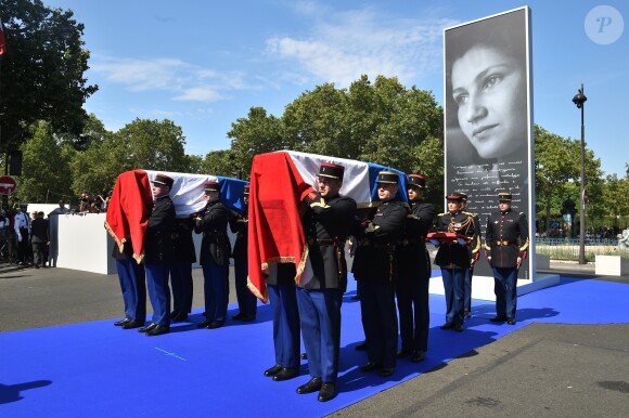 Simone Veil est inhumée aujourd'hui au Panthéon, en compagnie de son mari Antoine Veil. Les deux cercueils seront disposés dans la nef du Panthéon, où le public pourra leur rendre hommage à Paris le 1er juillet 2018 © Eliot Blondet / Pool / Bestimage