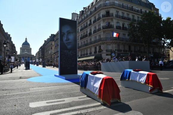 Simone Veil est inhumée aujourd'hui au Panthéon, en compagnie de son mari Antoine Veil. Les deux cercueils seront disposés dans la nef du Panthéon, où le public pourra leur rendre hommage à Paris le 1er juillet 2018 © Eliot Blondet / Pool / Bestimage