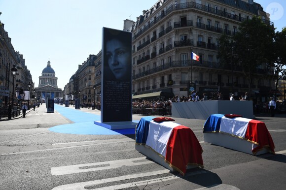 Simone Veil est inhumée aujourd'hui au Panthéon, en compagnie de son mari Antoine Veil. Les deux cercueils seront disposés dans la nef du Panthéon, où le public pourra leur rendre hommage à Paris le 1er juillet 2018 © Eliot Blondet / Pool / Bestimage