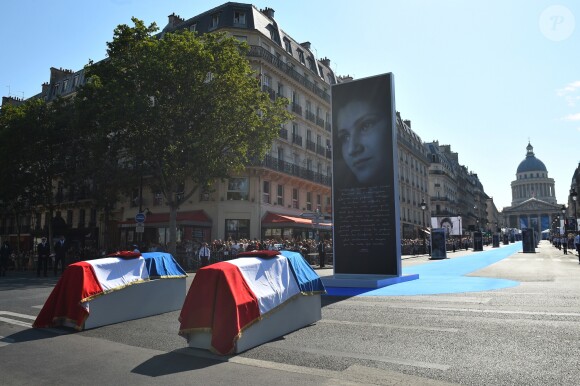 Simone Veil est inhumée aujourd'hui au Panthéon, en compagnie de son mari Antoine Veil. Les deux cercueils seront disposés dans la nef du Panthéon, où le public pourra leur rendre hommage à Paris le 1er juillet 2018 © Eliot Blondet / Pool / Bestimage