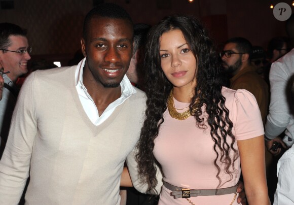 Blaise Matuidi (PSG) et sa compgane Isabelle - Soirée pour la sortie du jeu "Fifa 14" à la Gaité Lyrique à Paris. Le 23 septembre 2013.