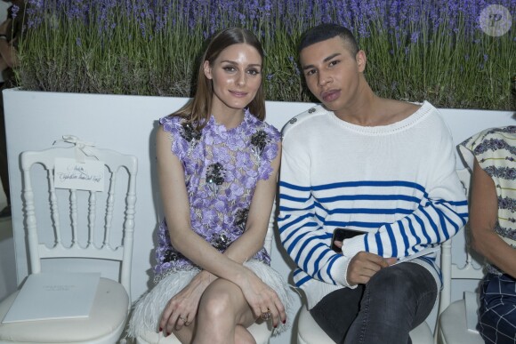 Olivia Palermo et Olivier Rousteing - People au défilé de mode Giambattista Valli Haute-Couture collection Automne/Hiver 2018/19 lors de la fashion week à Paris, le 2 juillet 2018. © Olivier Borde/Bestimage  People during the Giambattista Valli fashion show during Paris Fashion Week Haute Couture FW18 on July 2nd, 2018 in Paris, France.02/07/2018 - Paris