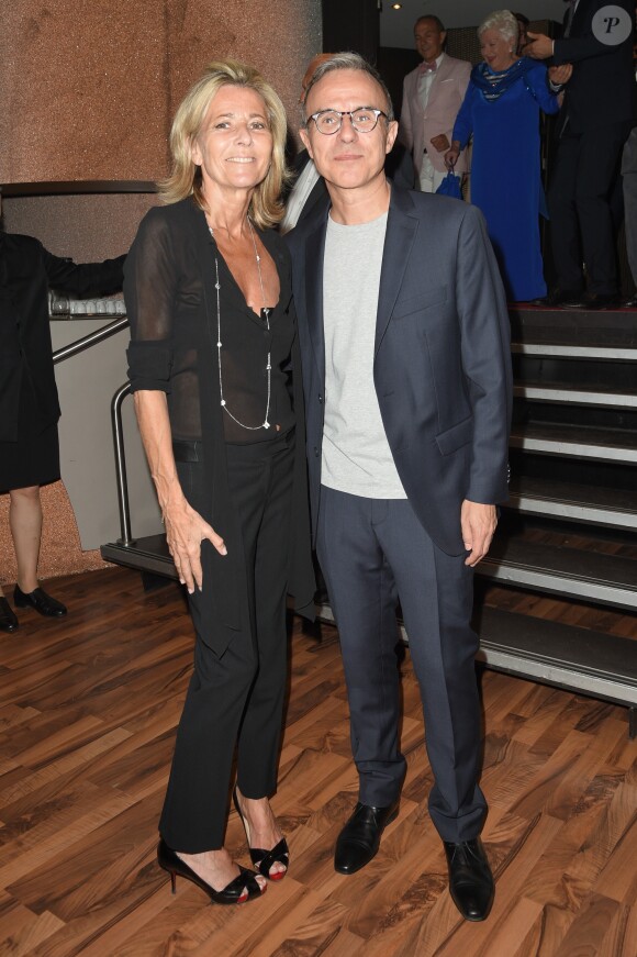 Claire Chazal et Philippe Besson - Soirée du 90e anniversaire de Line Renaud sur le bateau Potel & Chabot "Pavillon Seine" à Paris le 2 juillet 2018. © Coadic Guirec/Bestimage