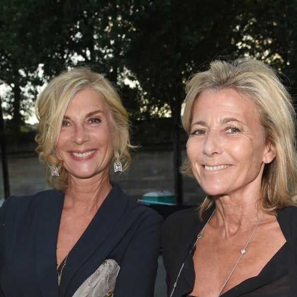 Michèle Laroque et Claire Chazal - Soirée du 90e anniversaire de Line Renaud sur le bateau Potel & Chabot "Pavillon Seine" à Paris le 2 juillet 2018. © Coadic Guirec/Bestimage