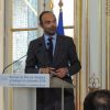 Le premier ministre Edouard Philippe - Remise du 6e Prix de l'audace artistique et culturelle de la Fondation Culture et Diversité à l'hôtel de Matignon à Paris, le 29 juin 2018. Les lauréas étaient entourés du premier ministre Edouard Philippe, de Jamel Debbouze, de l'homme d'affaires et philantrophe Marc Ladreit de lacharrière, de la ministre de la Culture Françoise Nyssen et du ministre de l'Education national Jean-Michel Blanquer.