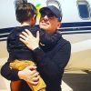 Gad Elmaleh retrouve son fils Raphaël. Instagram, le 18 avril 2018.