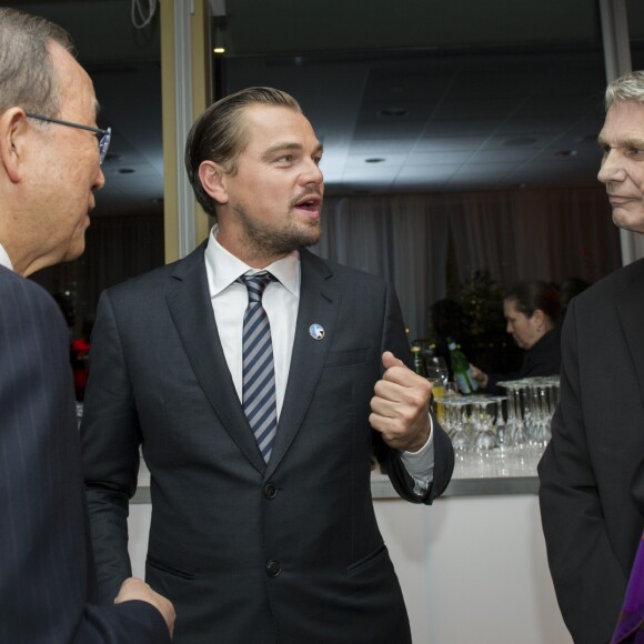 Ban Ki-moon, Leonardo DiCaprio, Piers John Sellers et Ségolène Royal - Présentation du documentaire "Before the Flood" au siège de la Nasa à New York le 20 octobre 2016