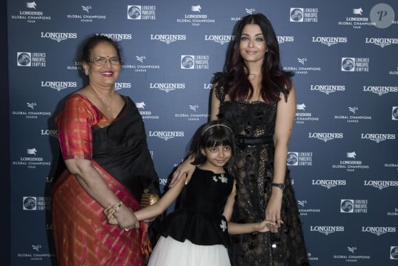 Exclusif - Aishwarya Rai avec sa mère Brindya Rai et sa fille Aaradhya Bachchan - Photocall du Longines Paris Eiffel Jumping au Champ de Mars à Paris. Le 6 juillet 2018 © Borde-Veeren / Bestimage