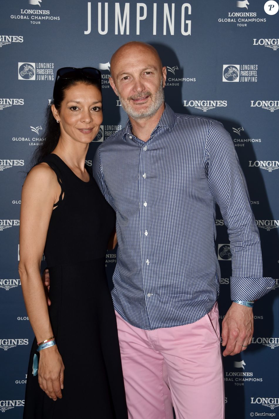 Exclusif Frank Leboeuf Et Sa Femme Chrislaure Nollet Photocall Du Longines Paris Eiffel Jumping Au Champ De Mars A Paris Le 6 Juillet 2018 C Veeren Borde Purepeople