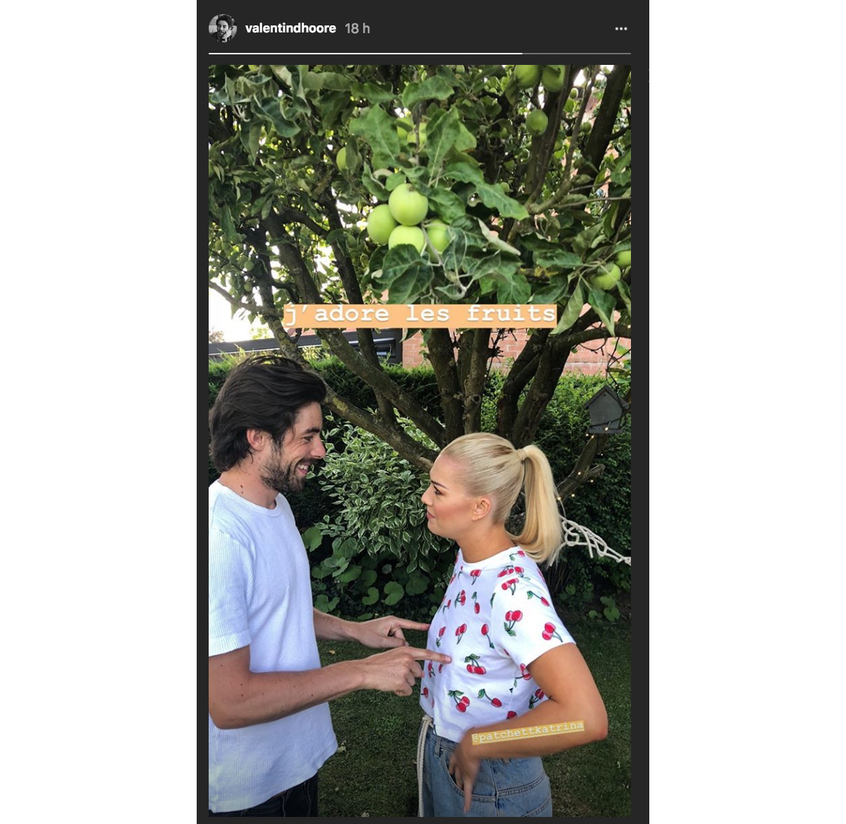 Photo : Katrina Patchett avec son mari Valentin d'Hoore sur Instagram