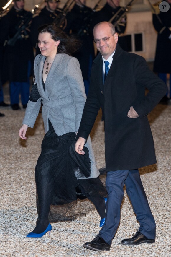 Jean-Michel Blanquer et sa compagne Aurélie Devos - Le grand-duc et la grande-duchesse de Luxembourg assistent au Dîner d'Etat, au Palais présidentiel de l'Elysée, offert par le président de la République française et sa femme la Première Dame à l'occasion d'une Visite d'Etat en France à Paris, France, le 19 mars 2018. © Jacovides-Moreau/Bestimage