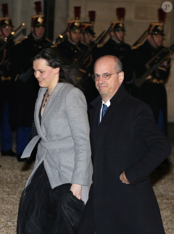 Jean-Michel Blanquer et sa compagne Aurélie Devos - Le grand-duc et la grande-duchesse de Luxembourg assistent au Dîner d'Etat, au Palais présidentiel de l'Elysée, offert par le président de la République française et sa femme la Première Dame à l'occasion d'une Visite d'Etat en France à Paris, France, le 19 mars 2018. © Jacovides-Moreau/Bestimage
