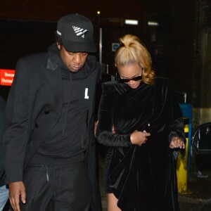 Beyonce et son mari Jay-Z à la sortie du "Arts Club" à Londres, le 21 juin 2018.