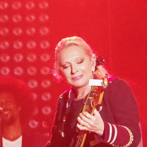 Véronique Sanson et son fils Christopher Stills en concert pour l'ouverture du festival des Francofolies de La Rochelle, le 11 juillet 2018.