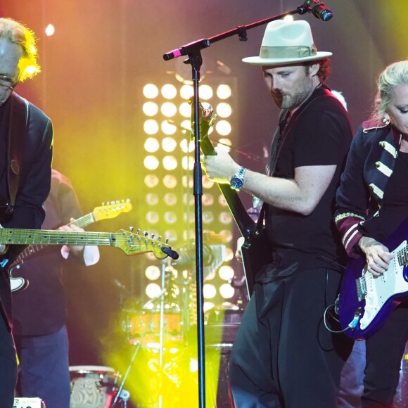 Stephen Stills et Christopher Stills - Véronique Sanson en concert pour l'ouverture du festival des Francofolies de La Rochelle, le 11 juillet 2018.