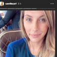 Camille Cerf s'envole pour la Russie avec Iris Mittenaere, Alicia Aylies et Maëva Coucke pour soutenir les Bleus. Instagram le 15 juillet 2018.