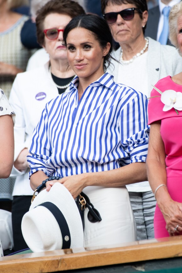 La duchesse Meghan de Sussex (Meghan Markle) à Wimbledon le 14 juillet 2018.