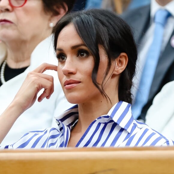 La duchesse Meghan de Sussex (Meghan Markle) à Wimbledon le 14 juillet 2018.