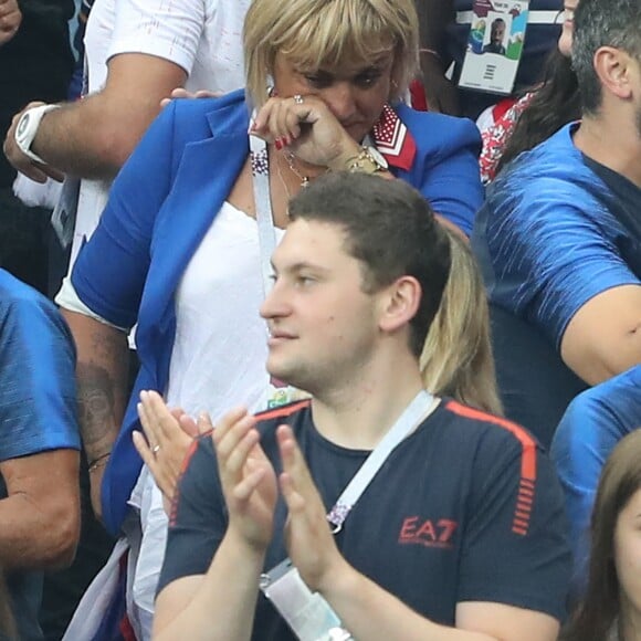 Isabelle Griezmann (mère d'Antoine Griezmann) - People au stade Loujniki lors de la finale de la Coupe du Monde de Football 2018 à Moscou, opposant la France à la Croatie à Moscou le 15 juillet 2018 .© Cyril Moreau/Bestimage