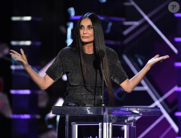 Demi Moore sur la scène du "Comedy Central Roast of Bruce Willis" au Hollywood Palladium à Los Angeles le 14 juillet 2018