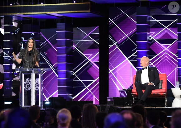 Demi Moore et Bruce Willis sur la scène du "Comedy Central Roast of Bruce Willis" au Hollywood Palladium à Los Angeles le 14 juillet 2018