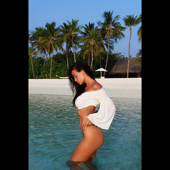 Jade Lagardère aux Maldives. Février 2018.