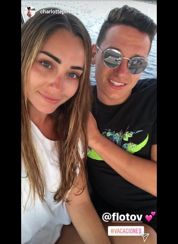 Florian Thauvin et Charlotte Pirroni en vacances en Corse. Juillet 2018.