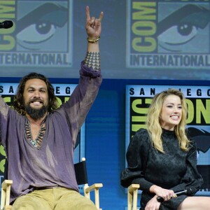 Jason Momoa et Amber Heard à San Diego le 21 juillet 2018.