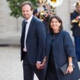 Anne Hidalgo et son mari Jean-Marc Germain - Le roi Felipe VI et la reine Letizia d'Espagne, reçus par François Hollande, président de la République française, pour un dîner d' Etat au Palais de l'Elysée à Paris le 2 juin 2015.