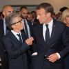 Rétro - Décès le 23 juillet de Yves Dahan, fondateur et président de l'association Sauvons l'hôpital - Le président de la République française Emmanuel Macron en grande discussion avec Yves Dahan en présence de la Première Dame Brigitte Macron (Trogneux) lors de l'inauguration de l'exposition Israel@Lights au Grand Palais à Paris, France, le 5 juin 2018.