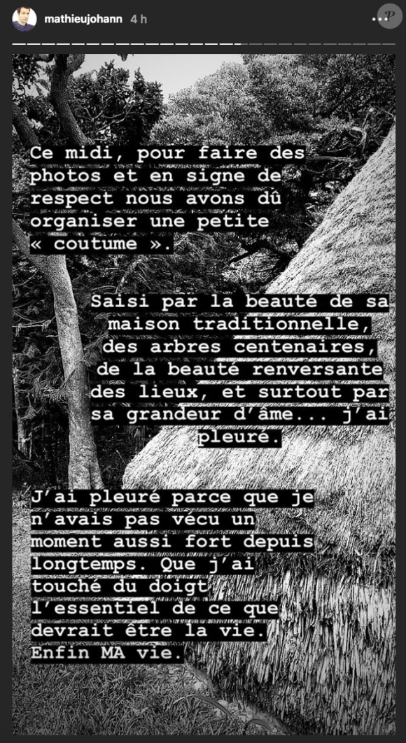 Mathieu Johann bouleversé pendant ses vacances en Nouvelle-Calédonie. Juillet 2018.