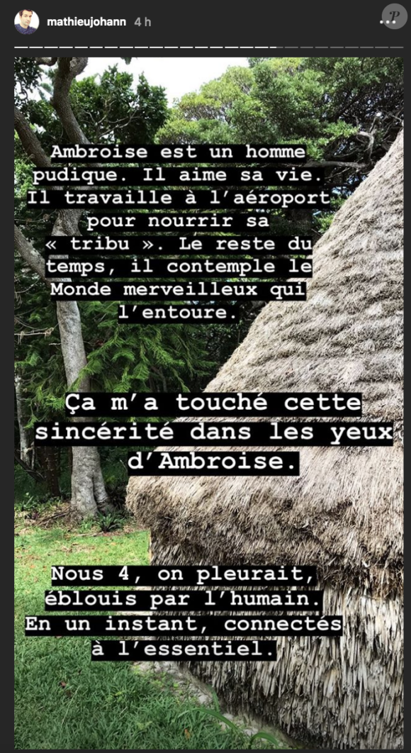 Mathieu Johann bouleversé pendant ses vacances en Nouvelle-Calédonie. Juillet 2018.