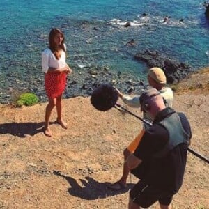 Emilie Broussouloux sur le tournage de son émission "O Sud" (France 3) - Instagram, 18 juillet 2018