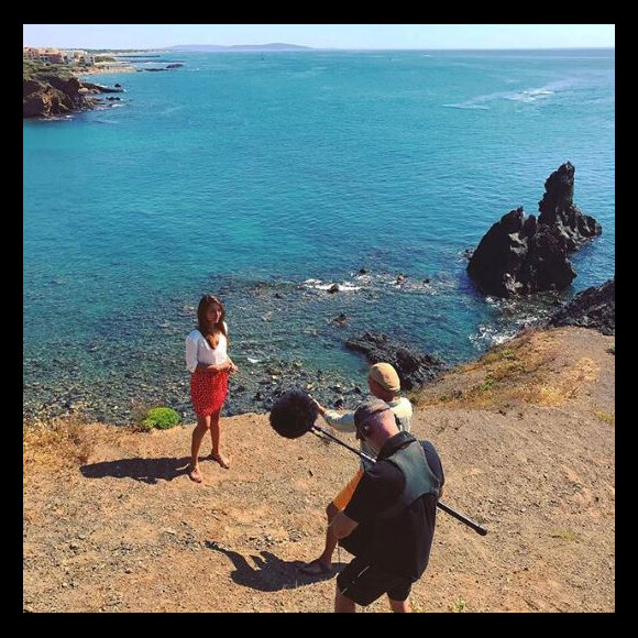 Emilie Broussouloux sur le tournage de son émission "O Sud" (France 3) - Instagram, 18 juillet 2018