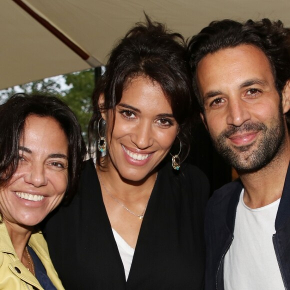 Exclusif - Sandra Sisley avec Laurie Cholewa et Greg Levy - Inauguration du restaurant "Gabylou Notre-Dame" à Paris le 12 juin 2018. © Denis Guignebourg / Bestimage