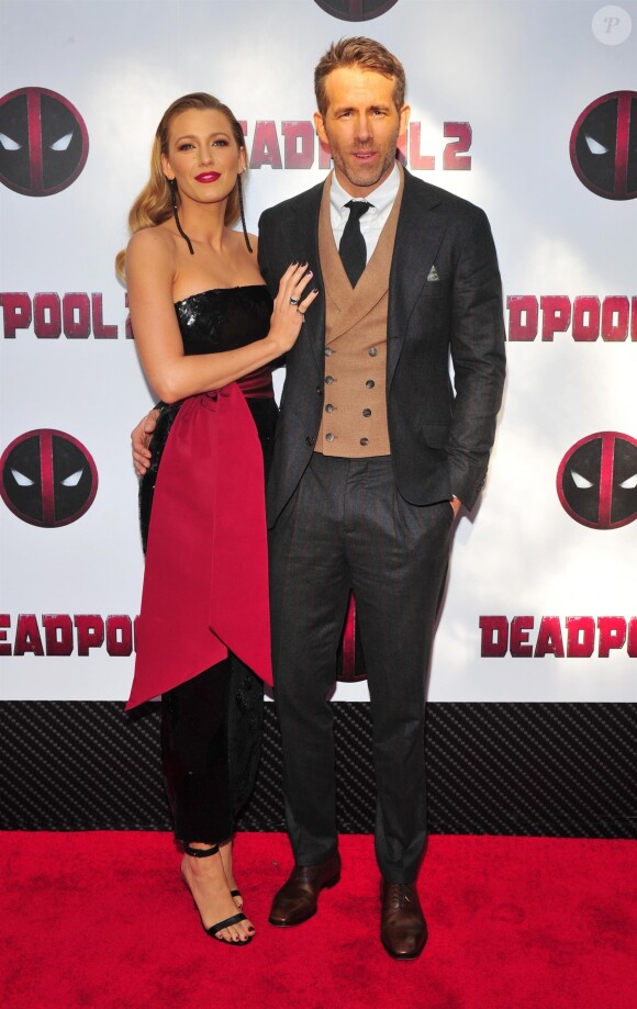 Blake Lively et son mari Ryan Reynolds à la projection du film 'Deadpool 2' au AMC Loews Lincoln Square à New York, le 14 mai 2018.