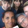 Karine Le Marchand, Stéphane Plaza, Mathilda May, Jeanfi Janssens et Laurent Petitguillaume lors de leurs vacances à Saint-Rémy-de-Provence en août 2018.