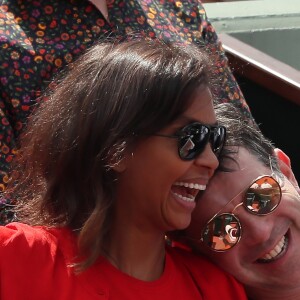 Karine Le Marchand et Stéphane Plaza complices à Roland-Garros à Paris le 4 juin 2018