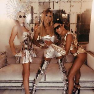 Paris Hilton, Cathy Guetta et Marina Morena à la soirée 'MetalMania' de Mert Alas et Marcus Piggott. Ibiza, le 12 août 2018.
