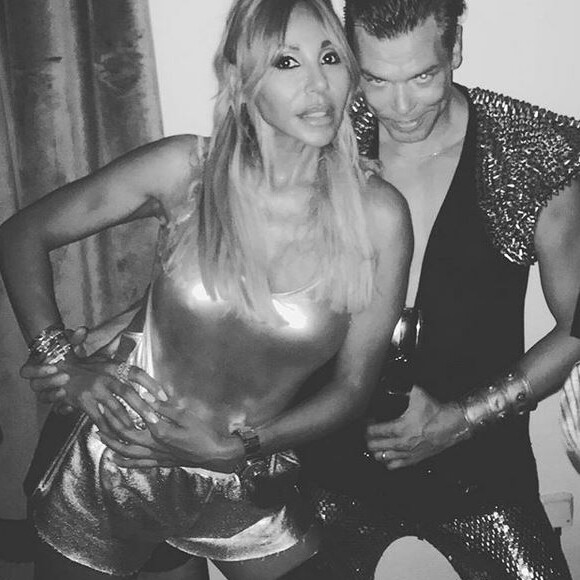 Cathy Guetta et Marcus Piggott - Soirée 'MetalMania' de Mert Alas et Marcus Piggott. Ibiza, le 12 août 2018.