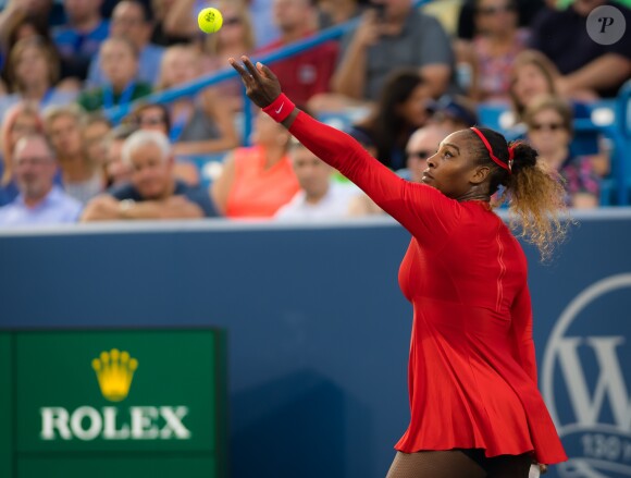 Serena Williams a battu Daria Gavrilova (6-1, 6-2) au 1er tour du tournoi de Cincinnati, Ohio, Etats-Unis, le 13 août 2018.
