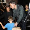 Ben Affleck est allé dîner avec ses enfants Samuel, Violet et Seraphina pour célébrer son 46ème anniversaire à Los Angeles, le 15 aout 2018.