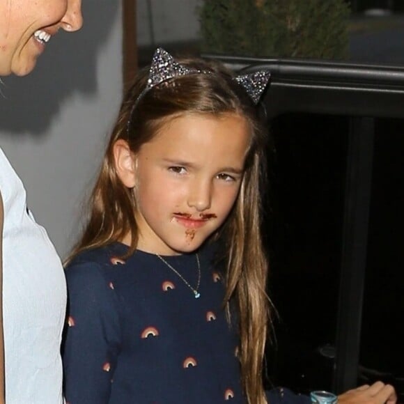 Ben Affleck est allé dîner avec ses enfants Samuel, Violet et Seraphina pour célébrer son 46ème anniversaire à Los Angeles, le 15 aout 2018.
