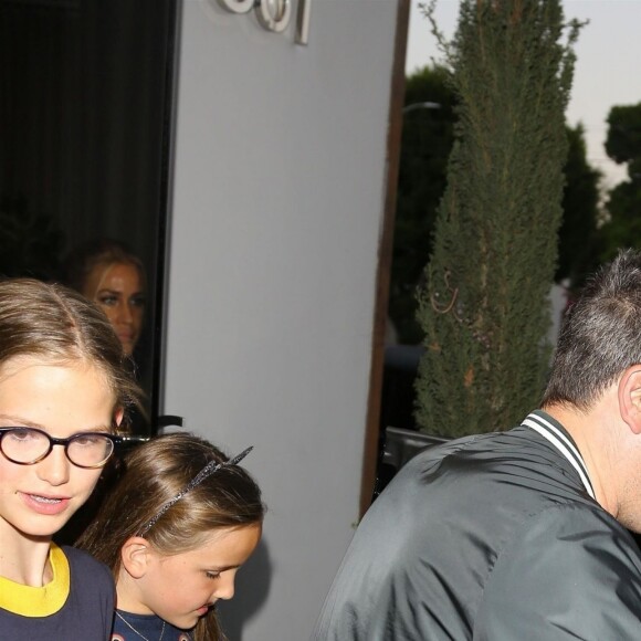 Ben Affleck est allé dîner avec ses enfants Samuel, Violet et Seraphina pour célébrer son 46ème anniversaire à Los Angeles, le 15 aout 2018.