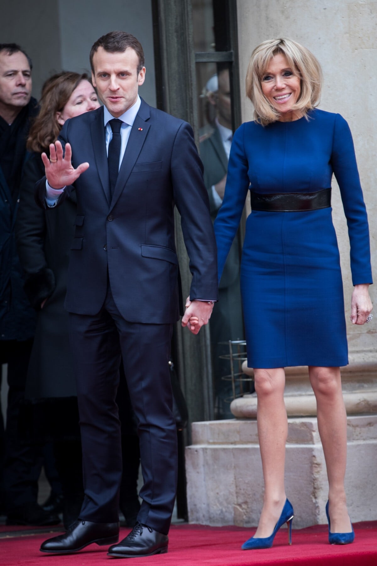 Photo : Le président de la République Emmanuel Macron et sa femme la ...